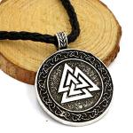 Men's Viking Talisman Necklace with Mjolnir and Wolf