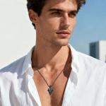 Black Viking Arrow Urn Necklace in Sterling Silver