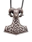 Viking Mjolnir Necklace with Goat Head Pendant