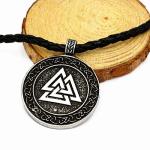 Men's Viking Talisman Necklace with Mjolnir and Wolf