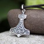 Sterling Silver Thor's Hammer Necklace - Mjolnir Pendant