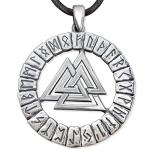 Valknut Viking Pendant Necklace in Sterling Silver