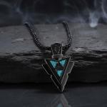 Black Viking Arrow Urn Necklace in Sterling Silver