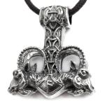 Large Thor's Hammer Mjolnir Necklace in Silver