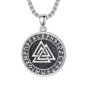 Viking Valknut Necklace in Sterling Silver