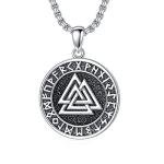 Viking Valknut Necklace in Sterling Silver