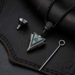 Black Viking Arrow Urn Necklace in Sterling Silver