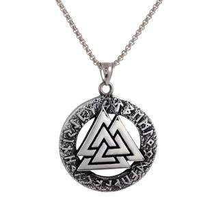 Viking Valknut Turtledove Necklace with Rune Pendant