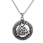 Viking Valknut Turtledove Necklace with Rune Pendant