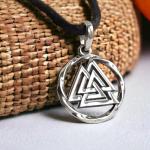 Valknut Viking Necklace - Sterling Silver Pendant