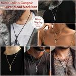 Viking Spear Head Pendant Necklace with Valknut Charm
