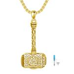 Gold Plated Thor's Hammer Necklace for Ashes