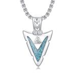 Turquoise Arrowhead Valknut Necklace in Silver