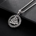 Viking Valknut Turtledove Necklace with Rune Pendant