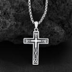 Celtic Cross Necklace with Valknut and Runes