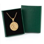 Viking Runes Necklace with Valknut Pendant for Men