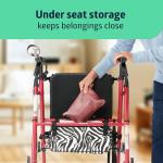 Lightweight Pink Zebra Rollator Walker for Seniors