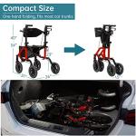 ELENKER 2-in-1 Rollator Walker and Transport Chair
