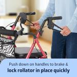 Lightweight Pink Zebra Rollator Walker for Seniors