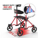 Lightweight Rollator Walker with Extra-Wide Seat