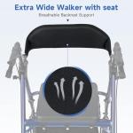 FlyingJoy Foldable Walker for Seniors with Seat