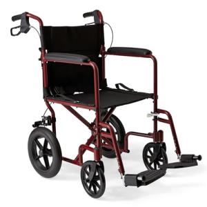 Lightweight Foldable Transport Wheelchair with Handbrakes