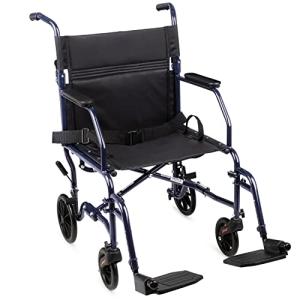 Lightweight Folding Transport Wheelchair with Foot Rests