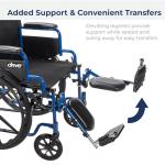 Drive Medical Blue Streak Foldable Wheelchair for Seniors
