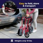 Lightweight Folding Transport Wheelchair for Seniors