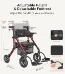 Lightweight Walker Wheelchair Combo for Seniors