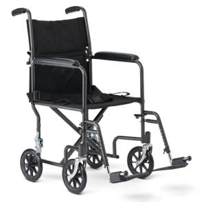 Folding Steel Transport Wheelchair with Swing-Away Footrests