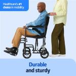 Folding Steel Transport Wheelchair with Swing-Away Footrests