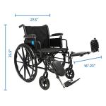 Height Adjustable 20” Wheelchair with Elevating Legrests