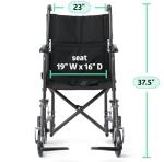 Folding Steel Transport Wheelchair with Swing-Away Footrests