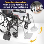 Drive Medical Ultra-Lite Folding Wheelchair, 18” Seat