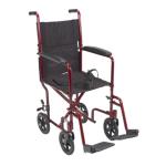 Drive Medical Lightweight Folding Wheelchair with Red Accents