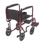Drive Medical Lightweight Folding Wheelchair with Red Accents