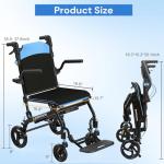 Lightweight Portable Wheelchair for Seniors - Blue