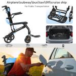 Lightweight Portable Wheelchair for Seniors - Blue