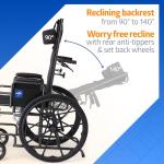 Medline 18" Reclining Wheelchair with Elevating Leg Rests