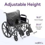 Bariatric Wheelchair with Adjustable Height and Armrests