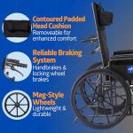 Medline 18" Reclining Wheelchair with Elevating Leg Rests