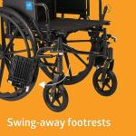 Medline Adjustable Wheelchair with Swing-Away Footrests