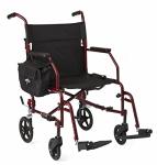 Medline Folding Transport Chair with 8in Back Wheels