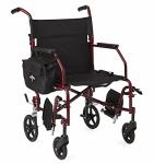 Medline Folding Transport Chair with 8in Back Wheels