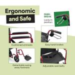 Lightweight Folding Wheelchair with Hand Brakes