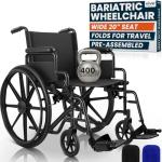 Vive Heavy-Duty Bariatric Wheelchair with Foldable Design