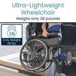 Lightweight Foldable Wheelchair with Adjustable Footrest