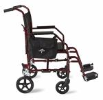 Medline Folding Transport Chair with 8in Back Wheels