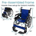 Lightweight Foldable Wheelchair with Adjustable Footrest